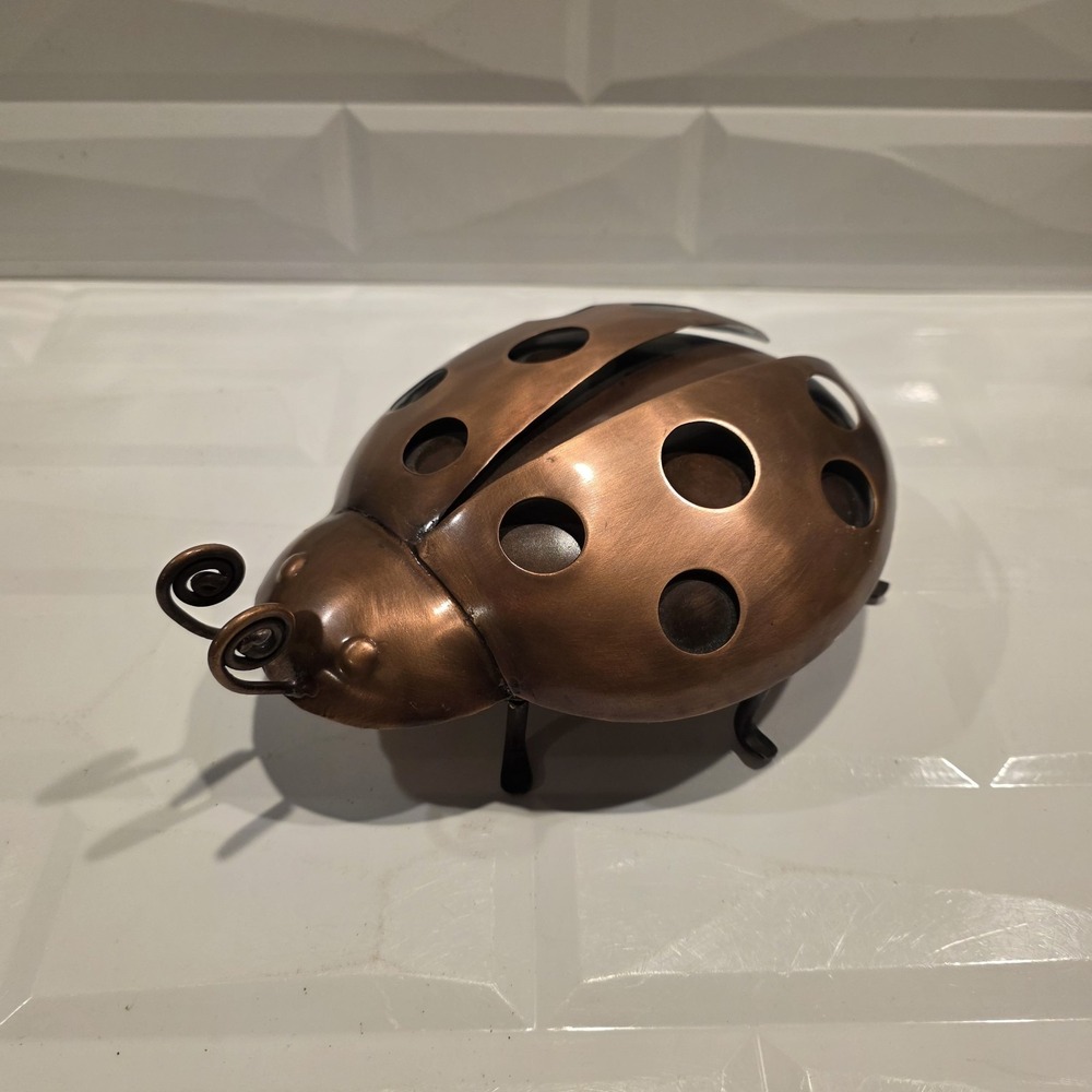 VTG Ladybug Lady Beetle Mix Metal Copper Insect Sculpture Bug Garden Art India